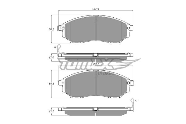 TOMEX BRAKES stabdžių trinkelių rinkinys, diskinis stabdys TX 19-27